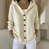 “Women’s Solid Knit Hooded Cardigan”