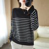 “Women’s 100% Cotton Striped Sweater”