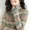 “Women’s Wool Ethnic High-Neck Sweater”