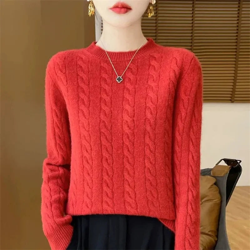 “Women’s 100% Wool Knit Sweater”