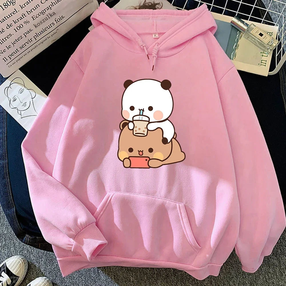 Autumn Bubu Dudu Bubble Tea Hoodie – Kawaii Oversized Sweatshirt