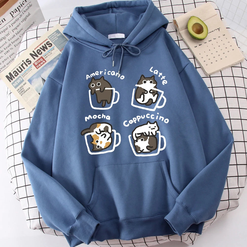 Five Cats in Cup Hoodie – Harajuku Street Sweatshirt