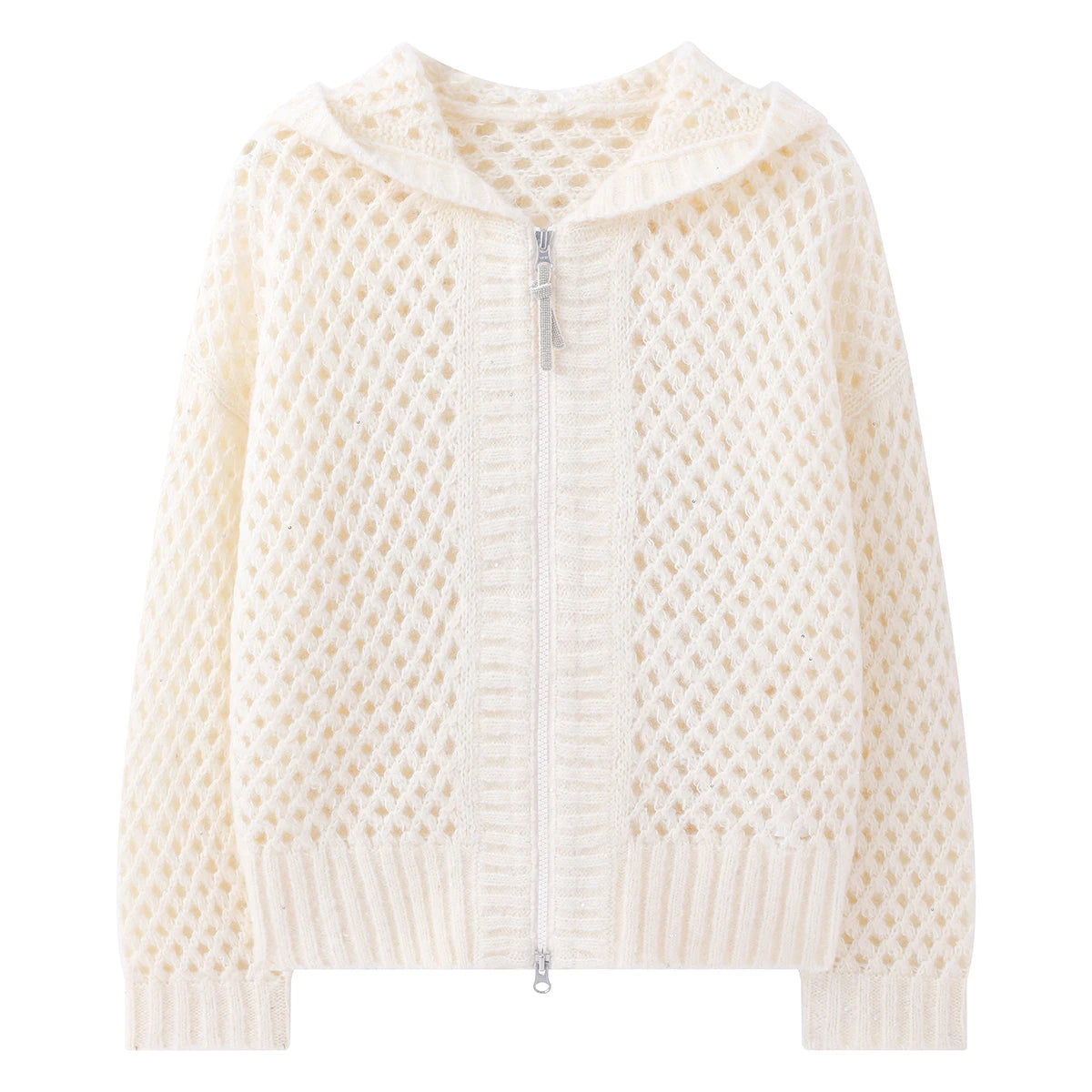 Honeycomb Pattern Knit – Long Sleeve Fall Cardigan