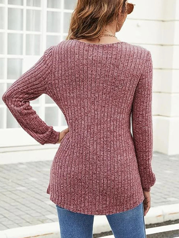Elegant V-Neck Pullover