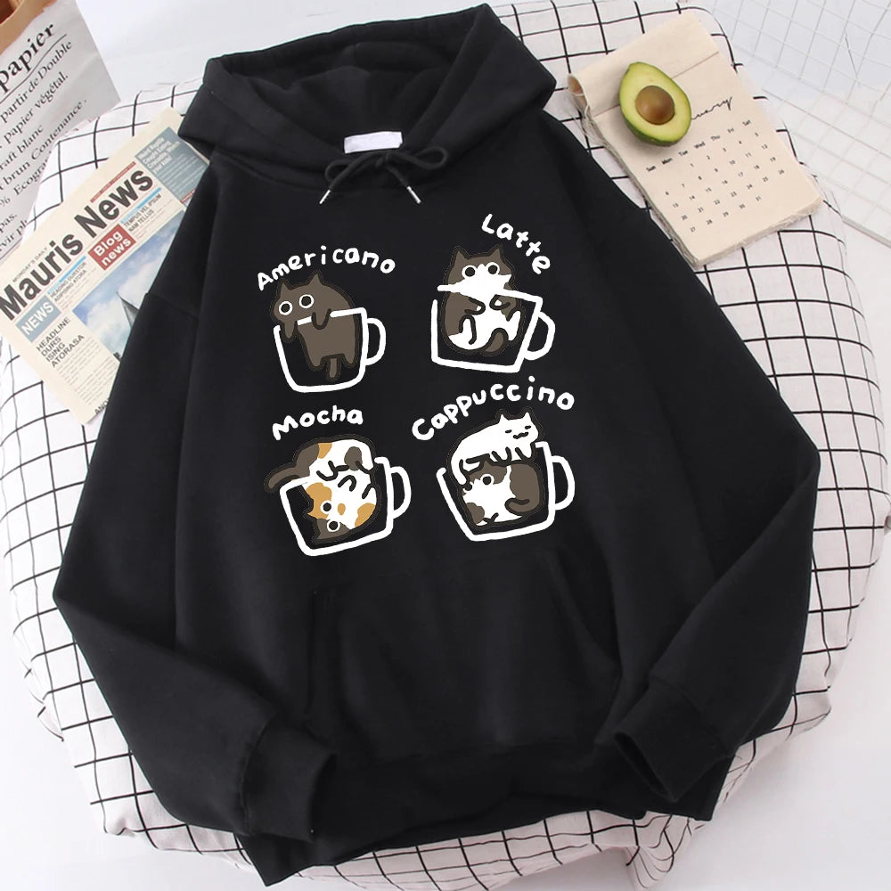 Five Cats in Cup Hoodie – Harajuku Street Sweatshirt
