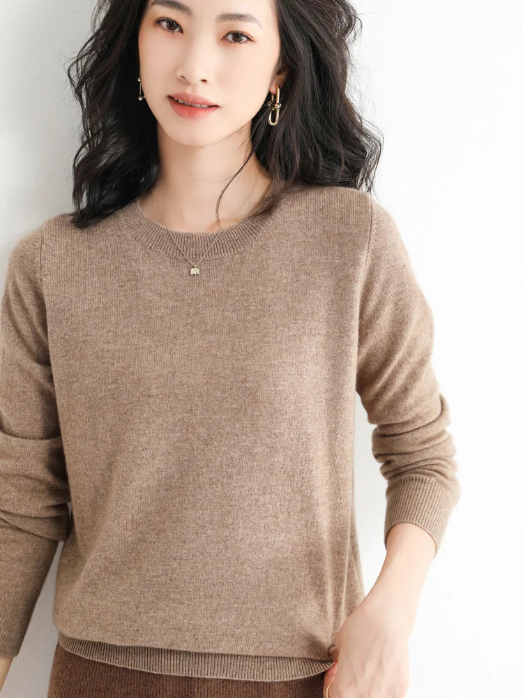 Classic Merino Wool Round Neck Sweater