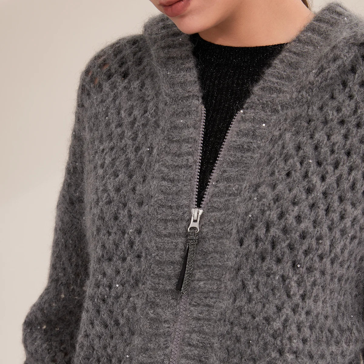 Honeycomb Pattern Knit – Long Sleeve Fall Cardigan