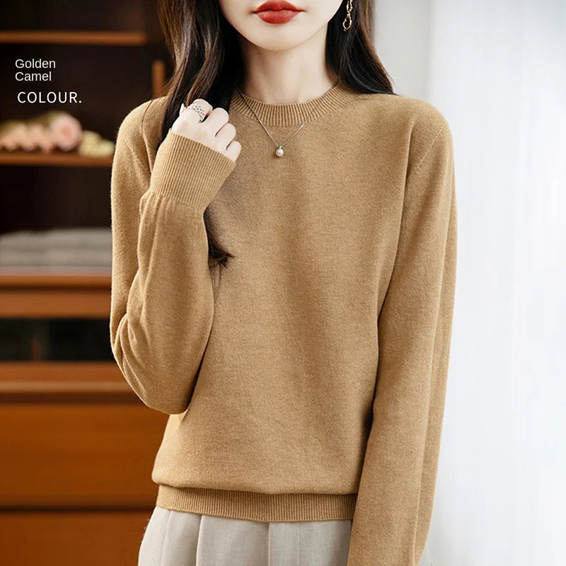 “Women’s 100% Velvet O-Neck Sweater”