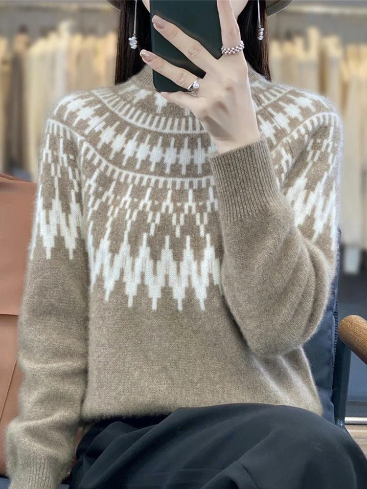 Half-High Collar Knit Pullover
