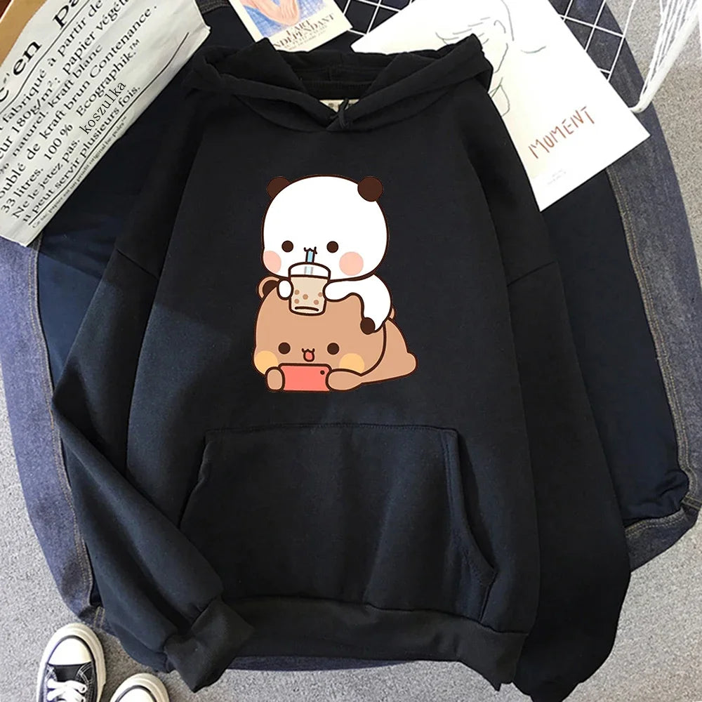 Autumn Bubu Dudu Bubble Tea Hoodie – Kawaii Oversized Sweatshirt