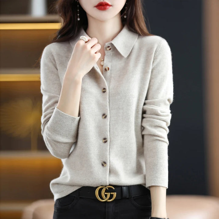 “2024 Women’s Polo Collar Cardigan”