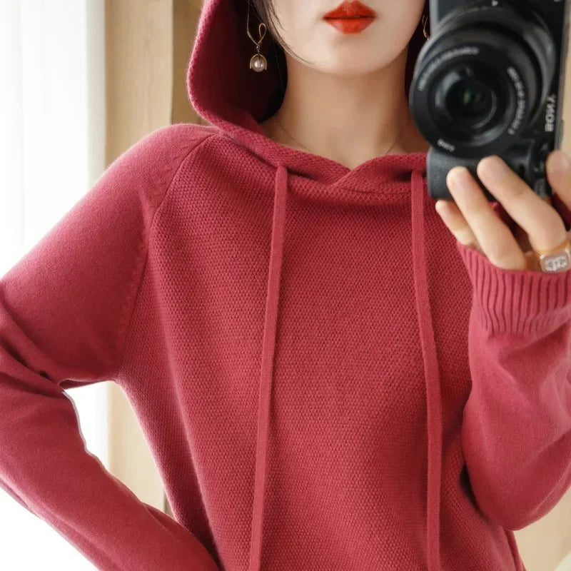 “Women’s Hooded Knit Sweater”