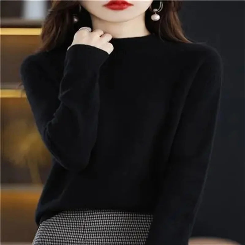 100% Wool Cashmere Sweater – Women’s Autumn/Winter Pullover