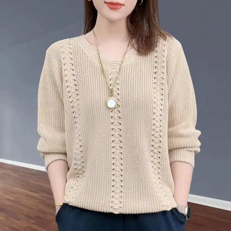 “Women’s V-Neck Knit Sweater”