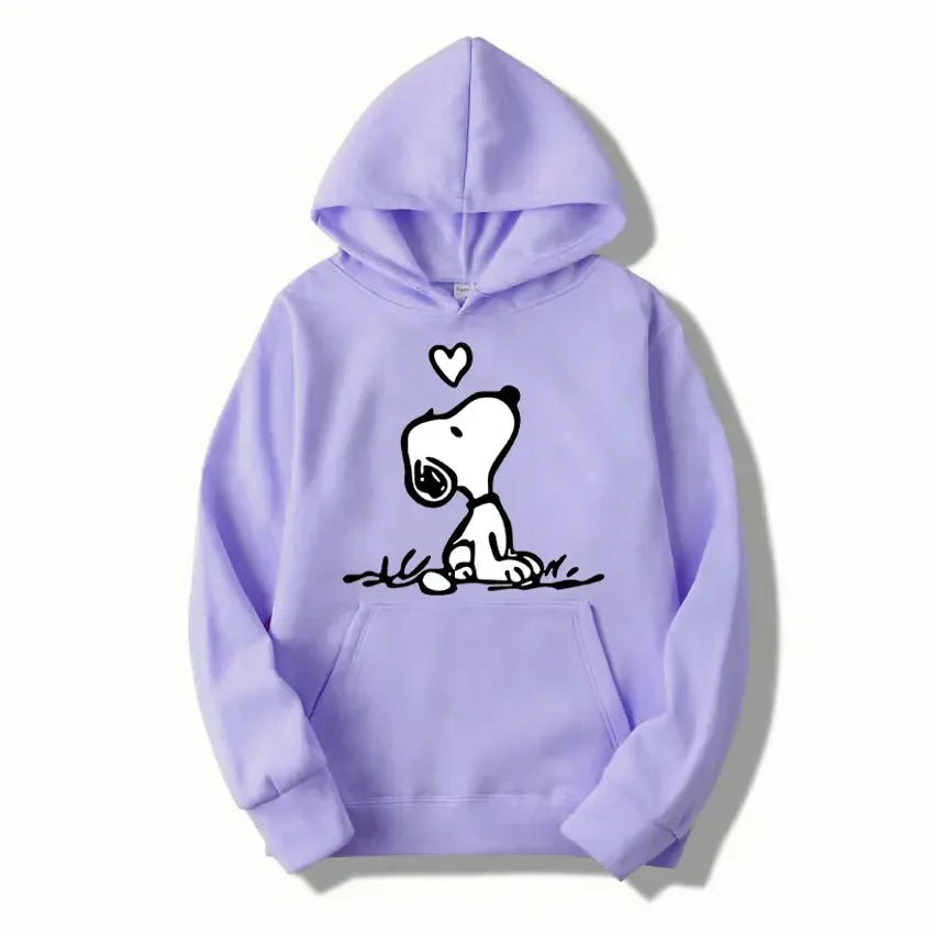 Snoopy Cartoon Hoodie 2024 – Casual Pullover for Men & Women