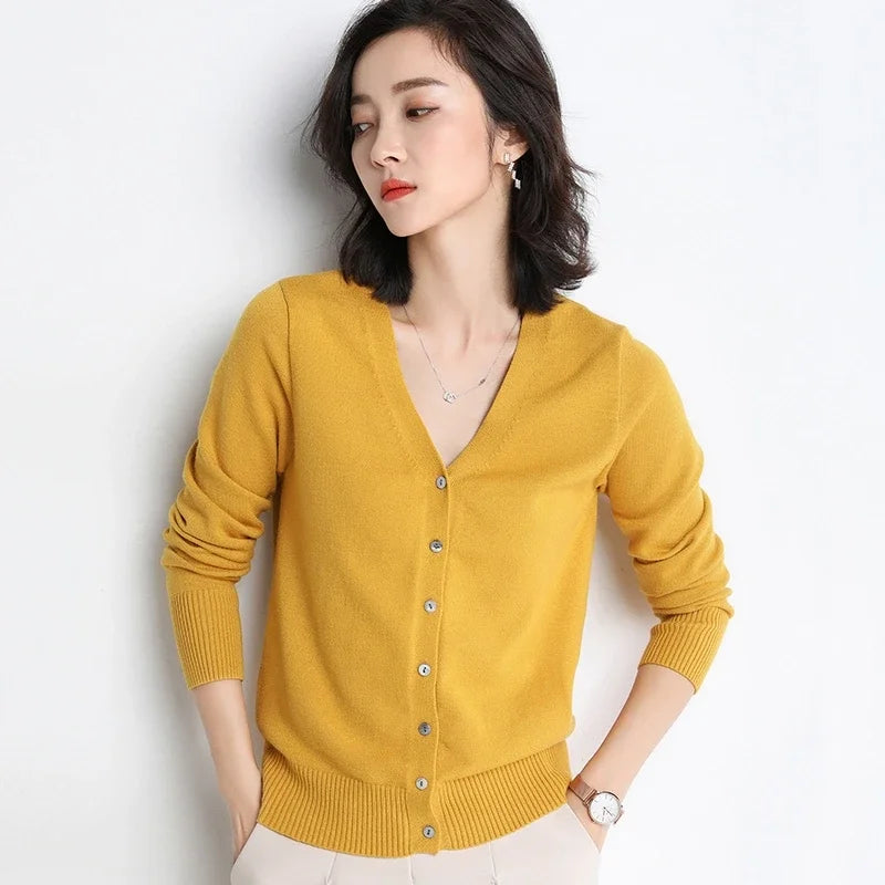 “Women’s V-Neck Knit Cardigan”