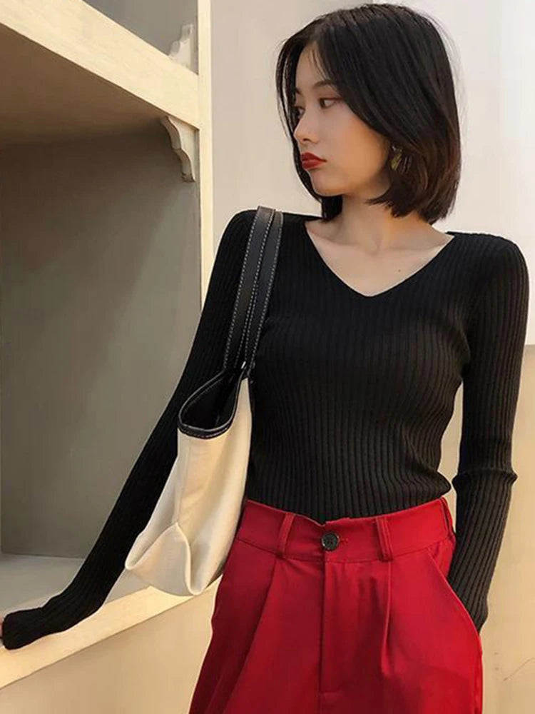 Rib Knit Long Sleeve Top