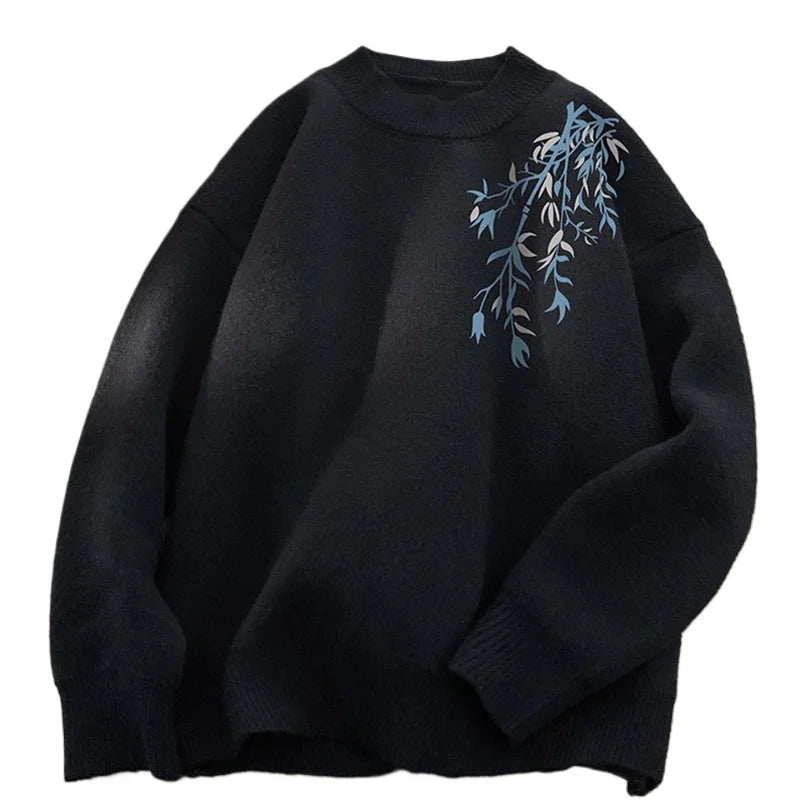 Men’s Oversized White Sweater – 5XL Letter Print