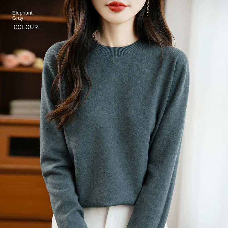 “Women’s 100% Velvet O-Neck Sweater”