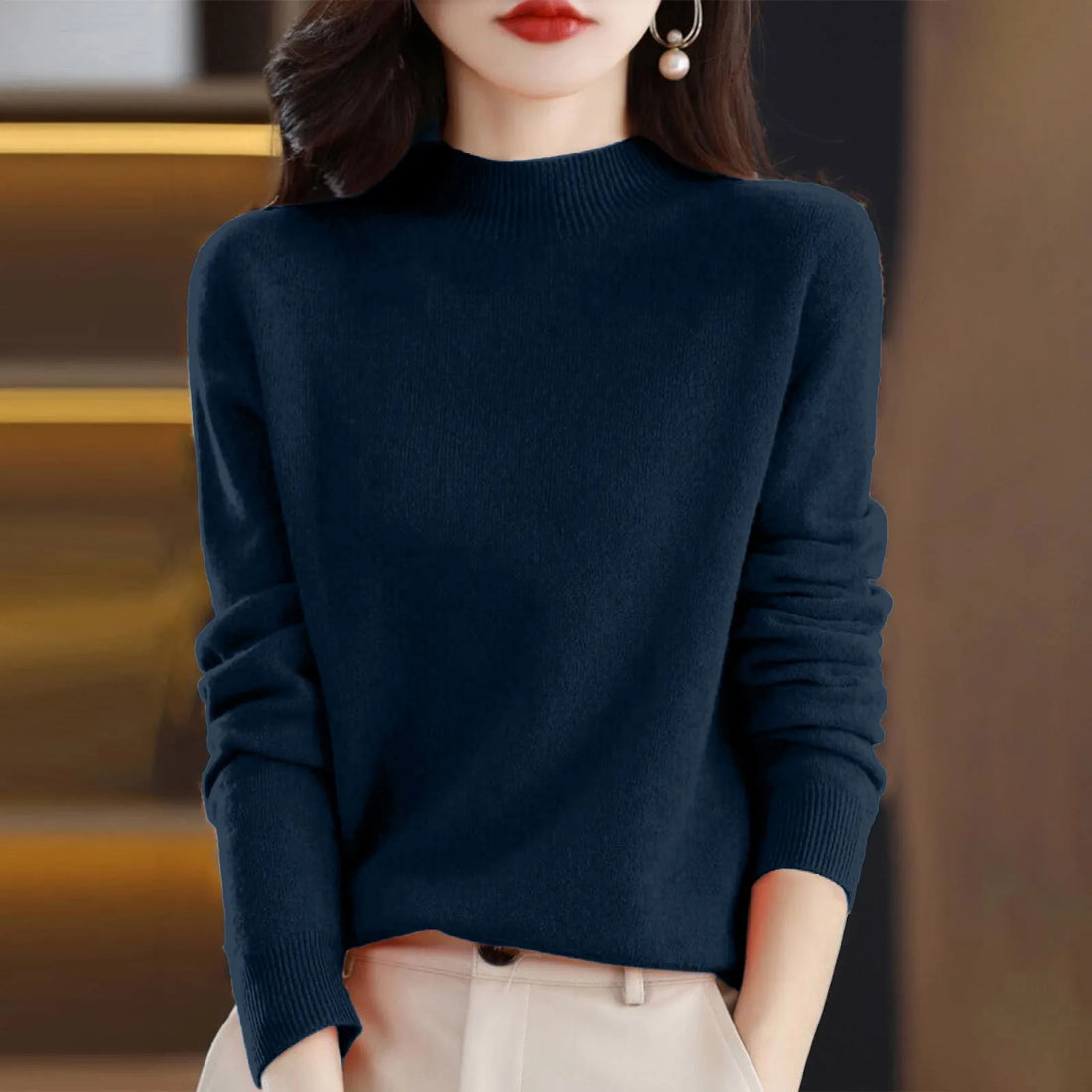 Women’s Half-Neck Wool Sweater