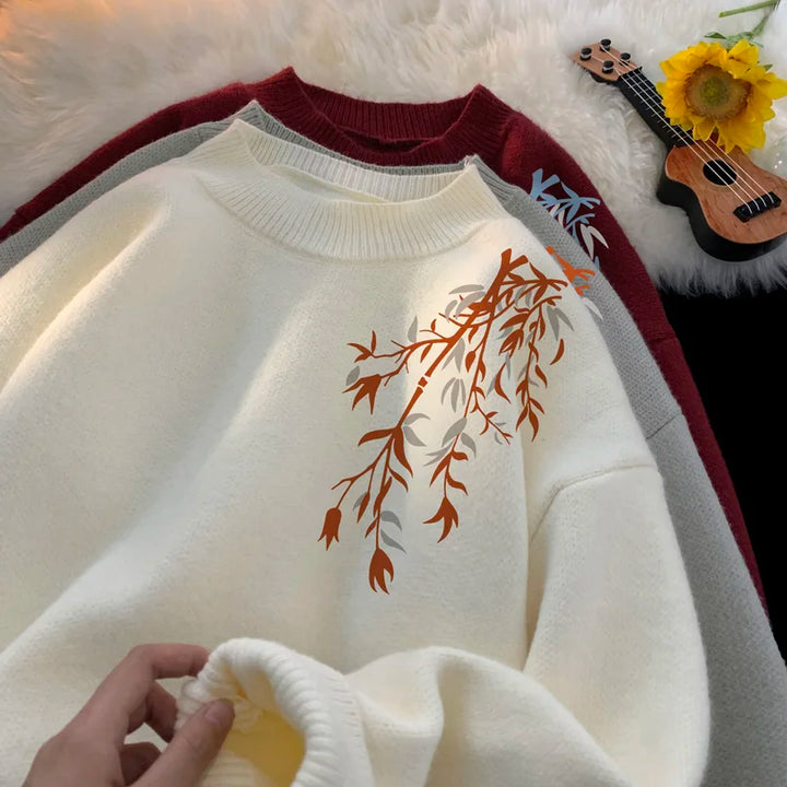 Men’s Oversized White Sweater – 5XL Letter Print