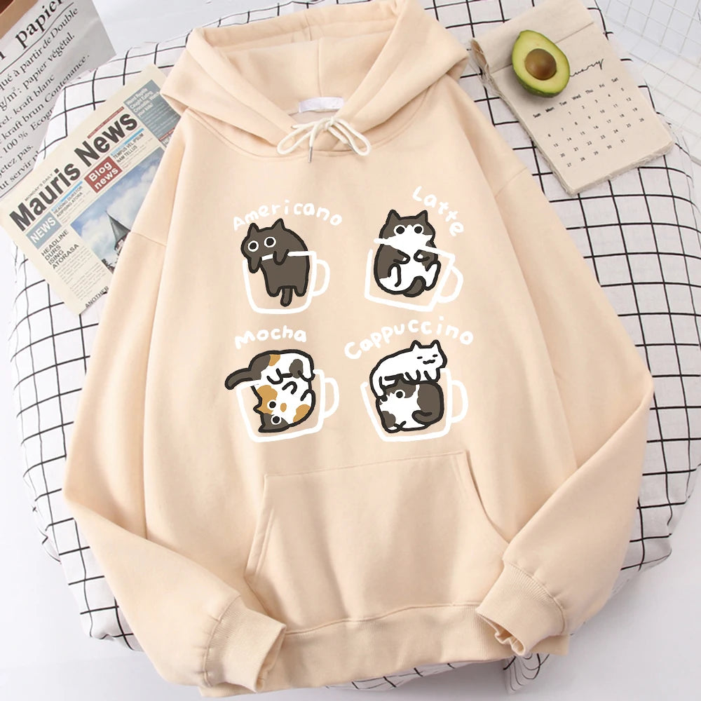 Five Cats in Cup Hoodie – Harajuku Street Sweatshirt