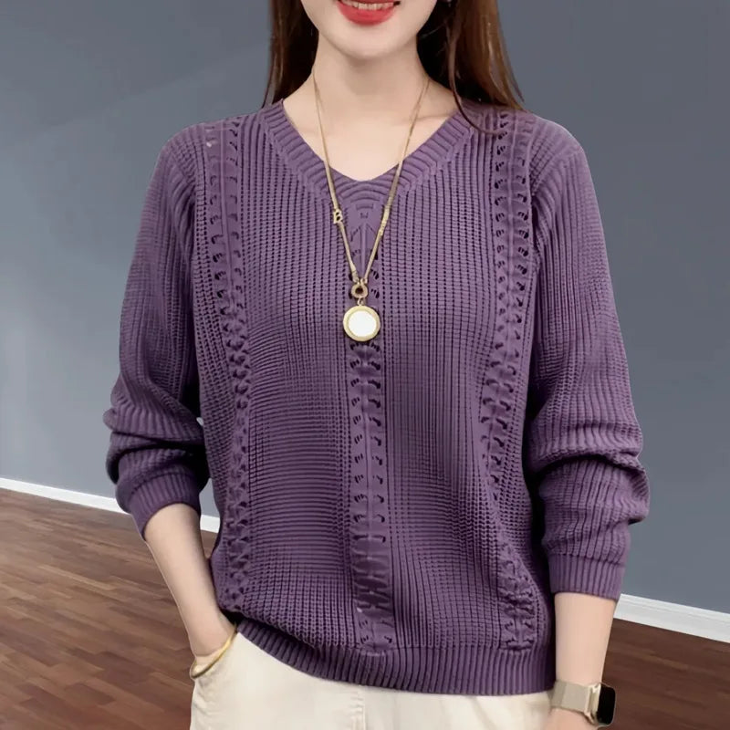 “Women’s V-Neck Knit Sweater”