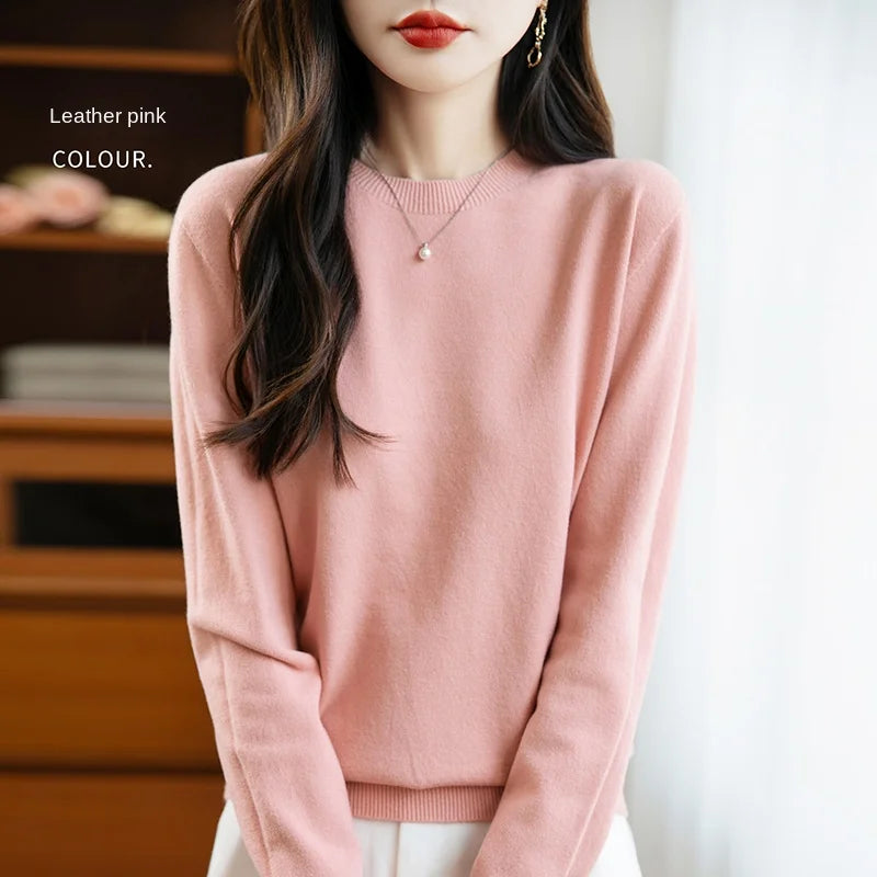 “Women’s 100% Velvet O-Neck Sweater”
