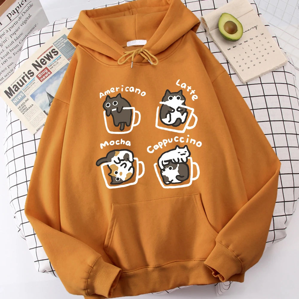 Five Cats in Cup Hoodie – Harajuku Street Sweatshirt