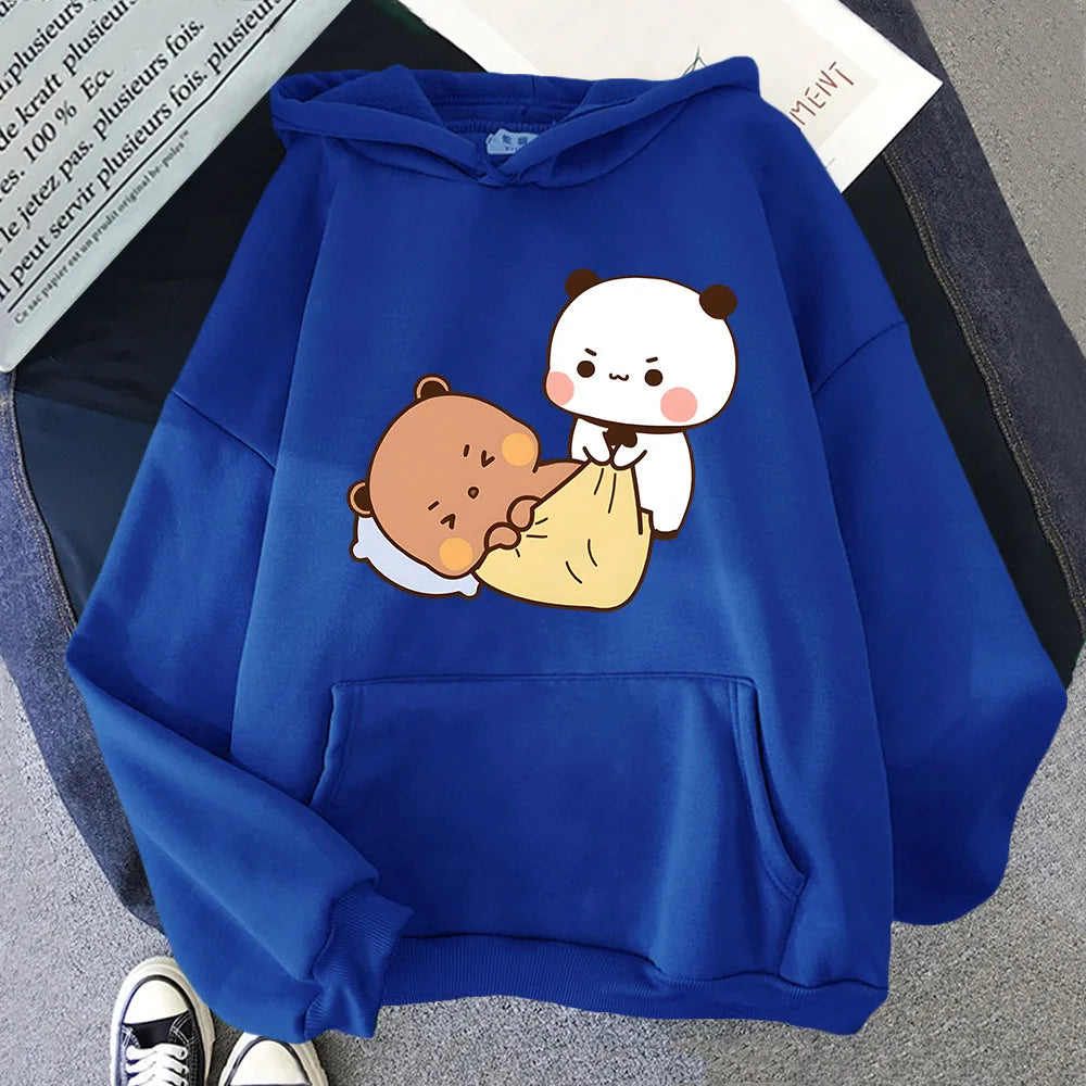 Bubu Panda Bear Print Pullover Hoodie
