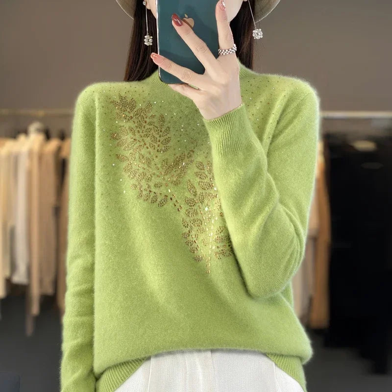 “Women’s Thick Mock Neck Sweater”