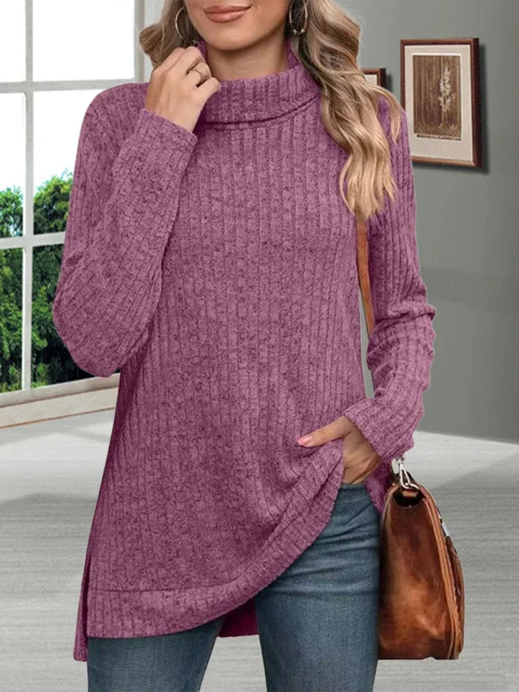 Women’s Thick Knitted Sweater – Autumn Turtleneck Pullover