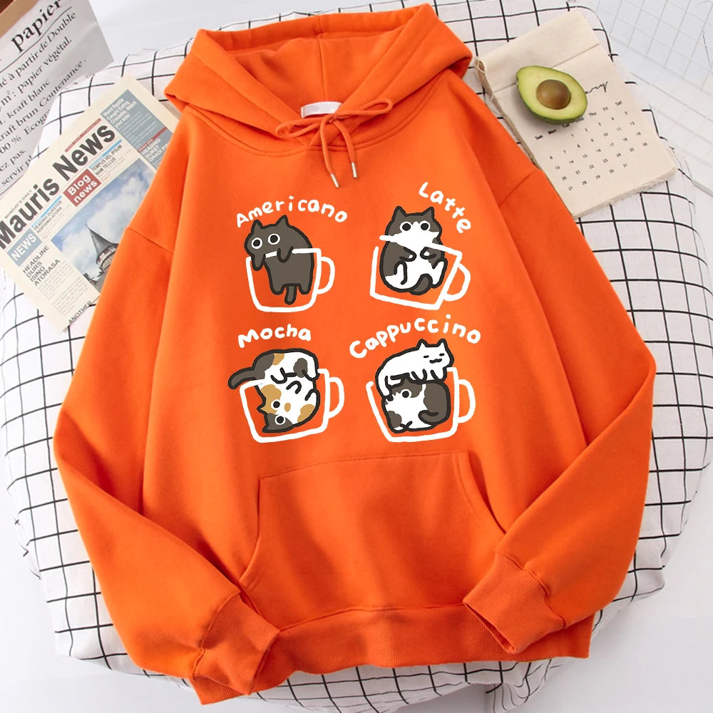 Five Cats in Cup Hoodie – Harajuku Street Sweatshirt