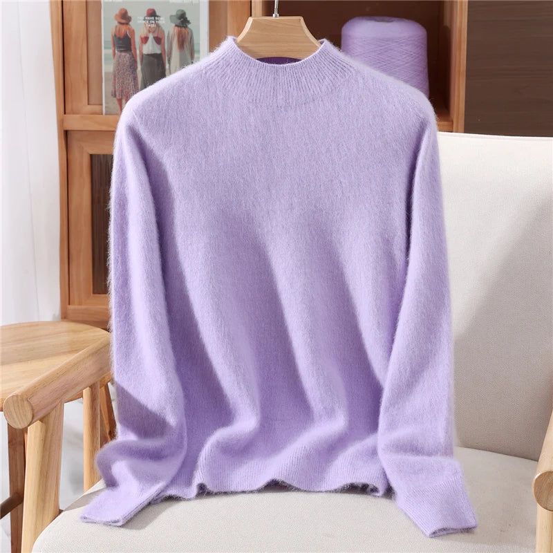 Women’s Mink Cashmere Mock Neck Sweater