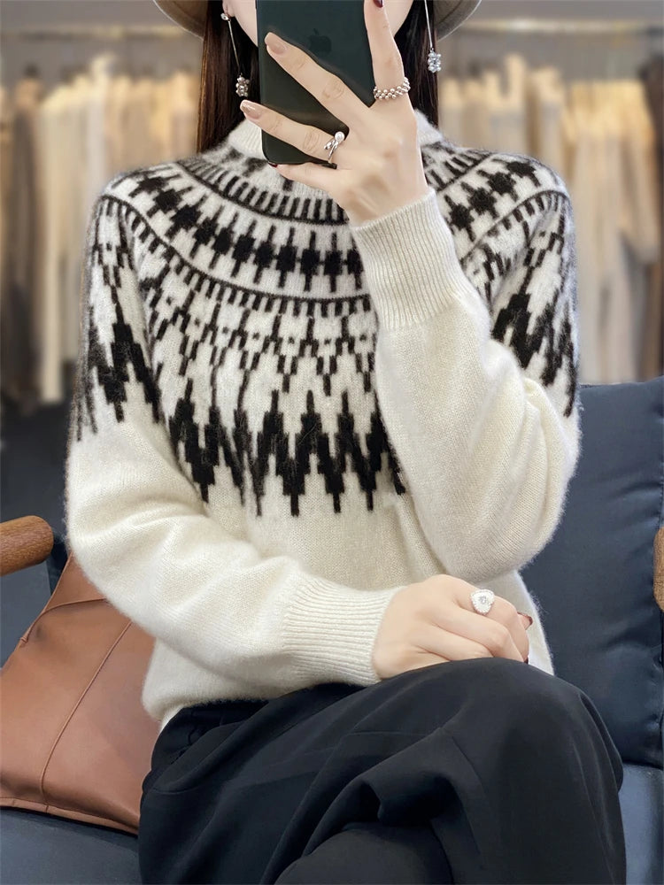 Half-High Collar Knit Pullover