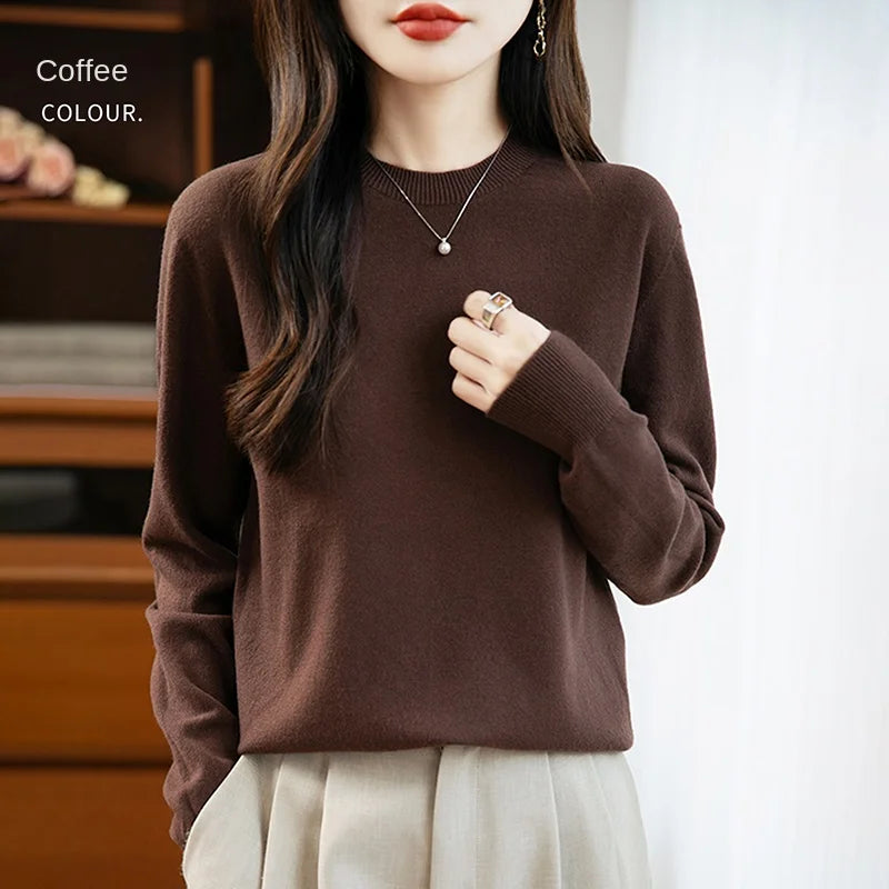 “Women’s 100% Velvet O-Neck Sweater”