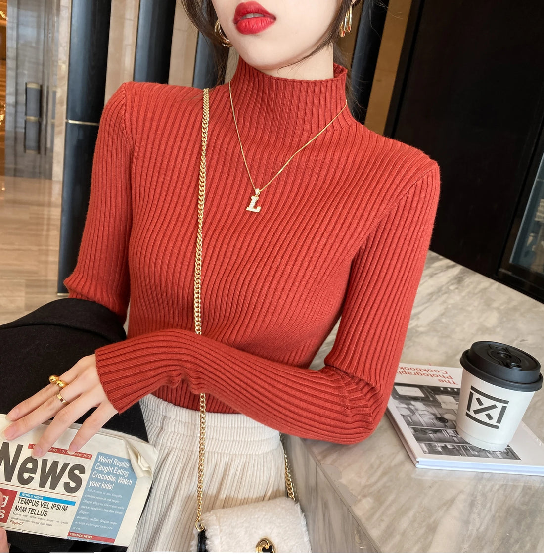 “Women’s Autumn Winter Turtleneck Sweater”