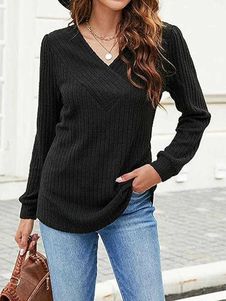 Elegant V-Neck Pullover
