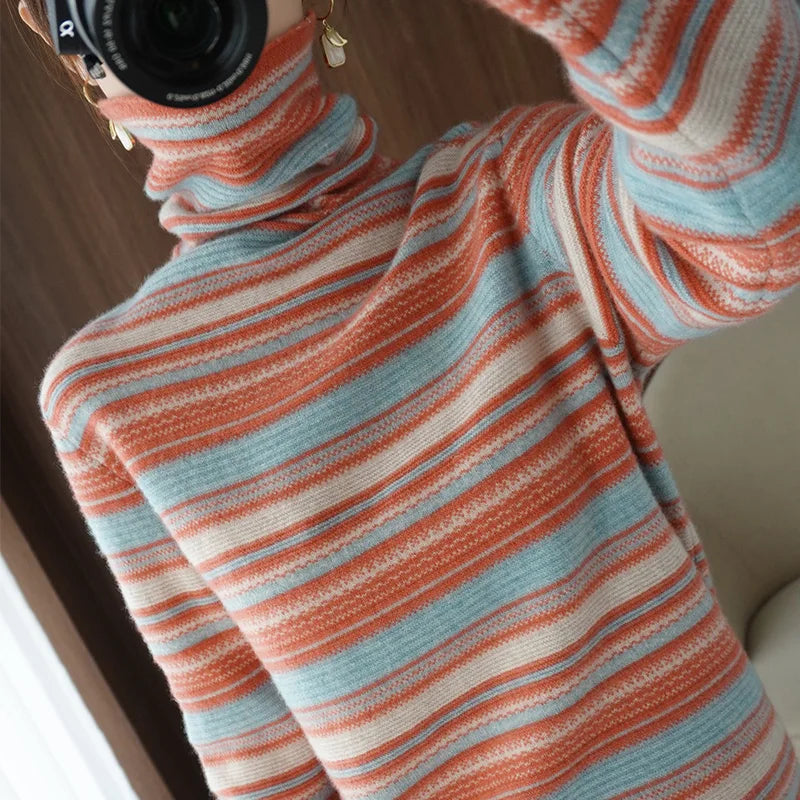 Women’s Korean Hoodie Sweater – Loose Thick Knitted Pullover