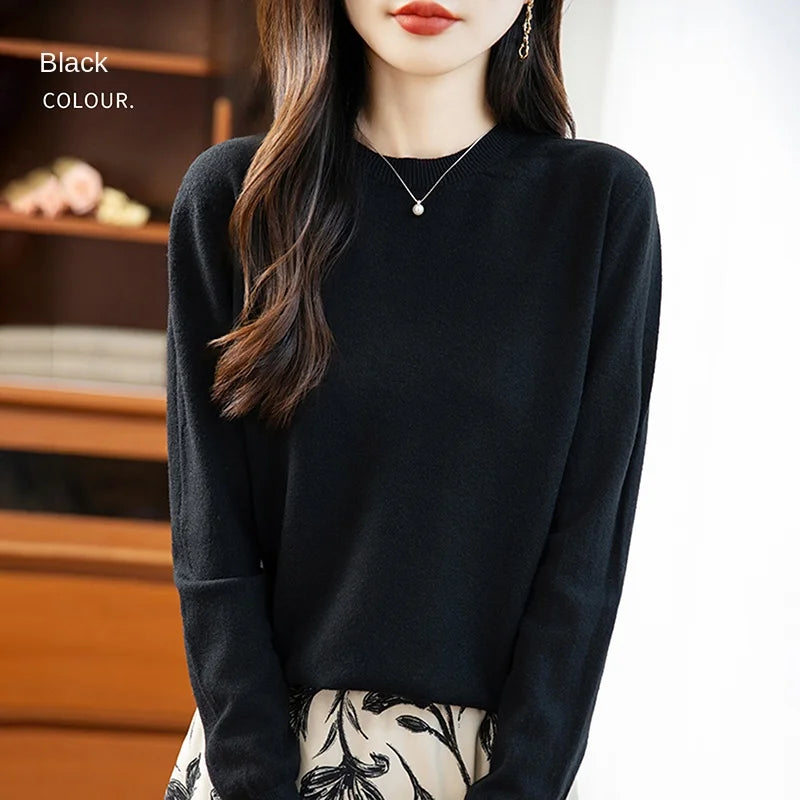 “Women’s 100% Velvet O-Neck Sweater”
