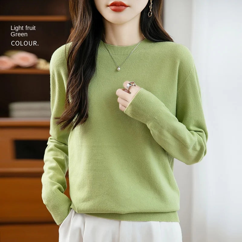 “Women’s 100% Velvet O-Neck Sweater”