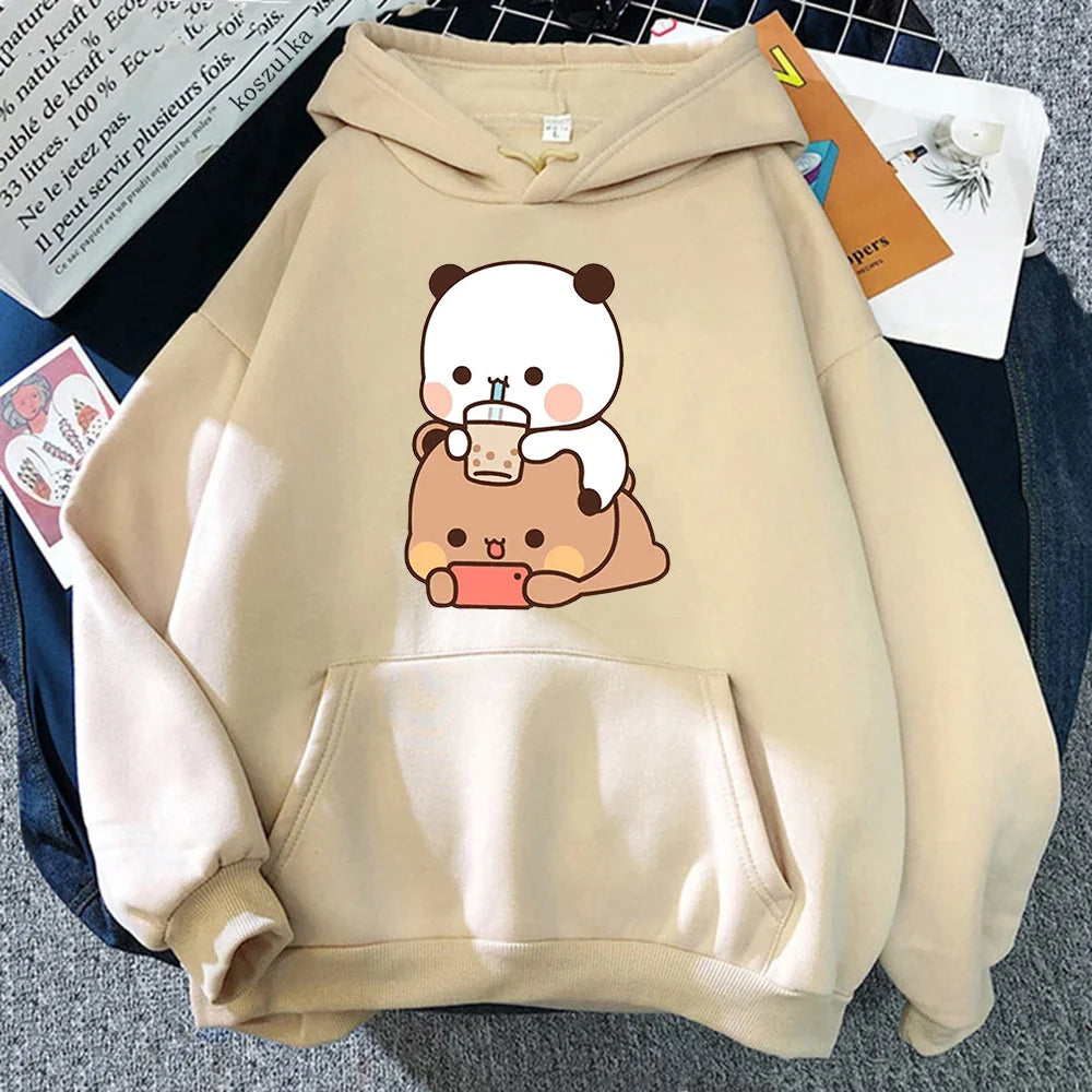 Autumn Bubu Dudu Bubble Tea Hoodie – Kawaii Oversized Sweatshirt