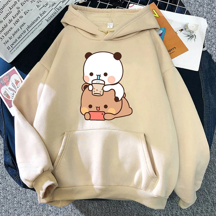 Autumn Bubu Dudu Bubble Tea Hoodie – Kawaii Oversized Sweatshirt