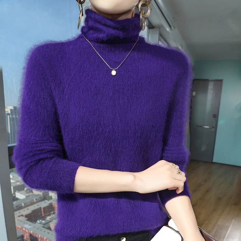 “Women’s 100% Mink Cashmere Pullover”