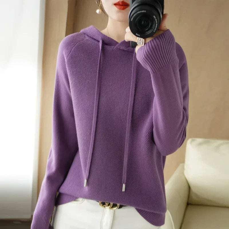 “Women’s Hooded Knit Sweater”