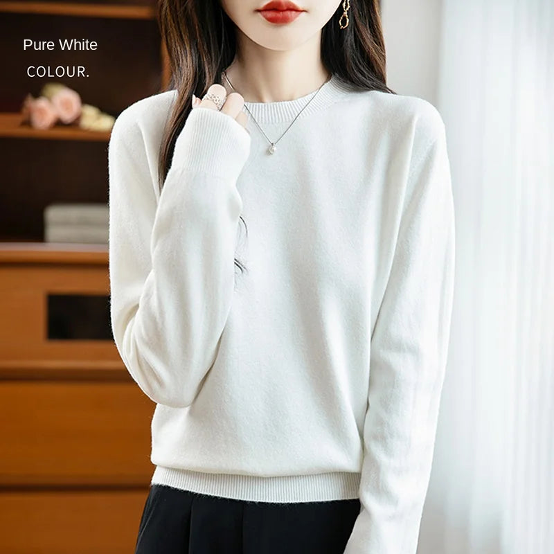 “Women’s 100% Velvet O-Neck Sweater”