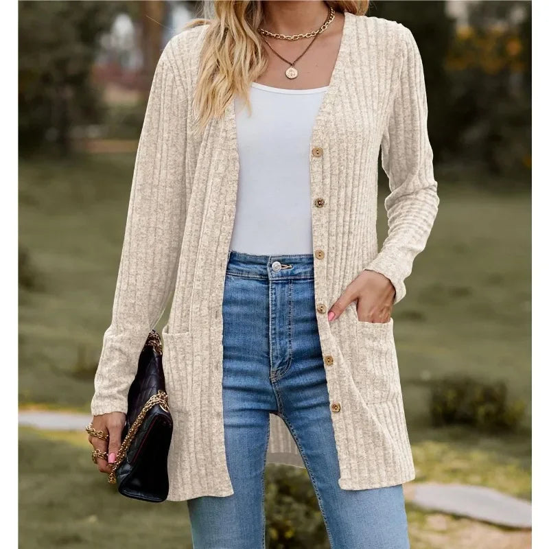 Women’s V-Neck Button Cardigan