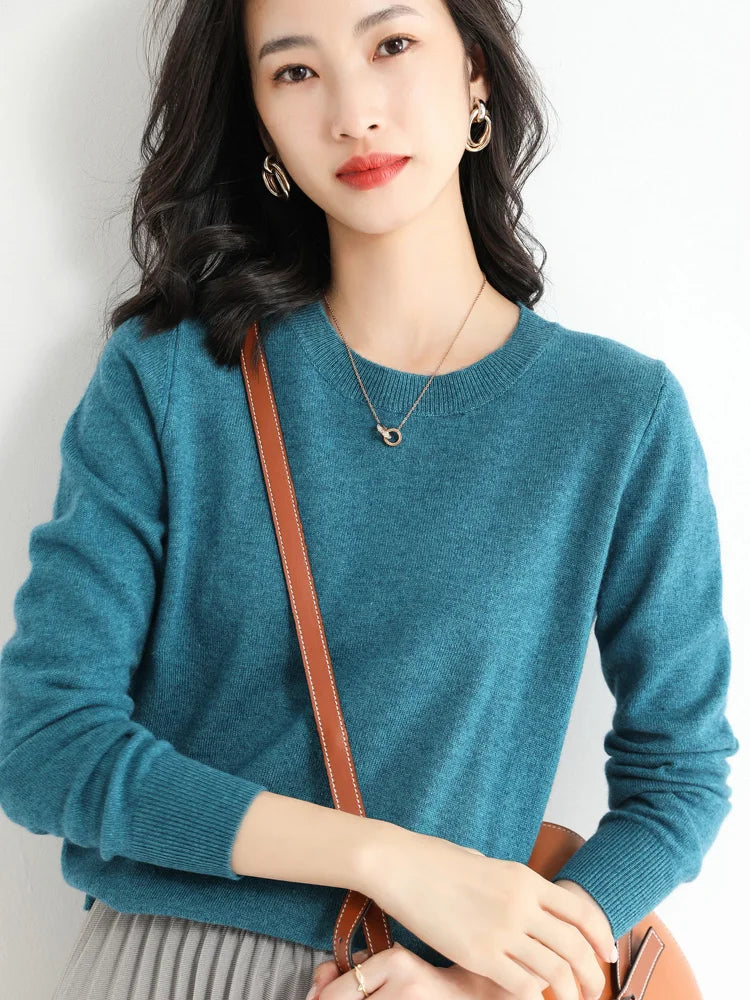 Classic Merino Wool Round Neck Sweater