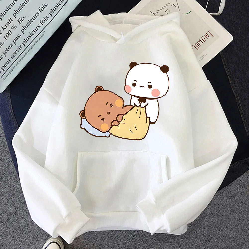 Bubu Panda Bear Print Pullover Hoodie