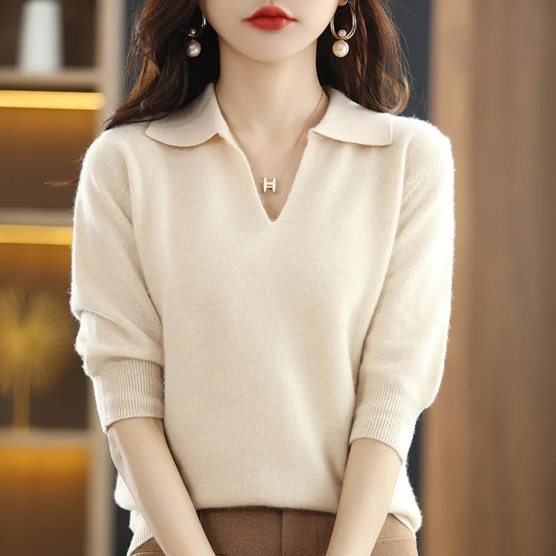 “Women’s 100% Cashmere Short-Sleeve Sweater”